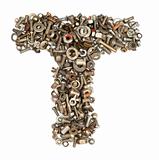 alphabet made of bolts - The letter t