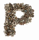 alphabet made of bolts - The letter p