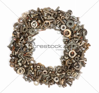 alphabet made of bolts - The letter o