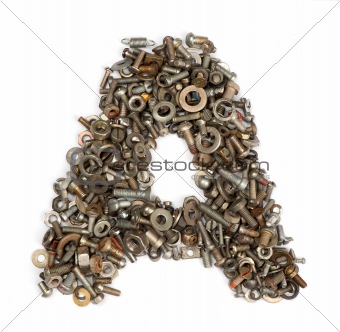 alphabet made of bolts - The letter a