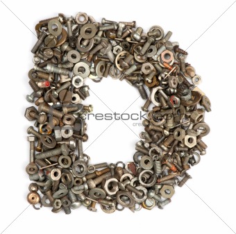 alphabet made of bolts - The letter d