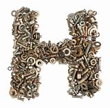 alphabet made of bolts - The letter h
