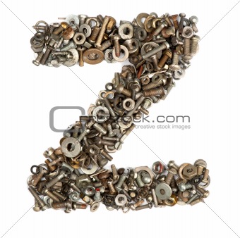 alphabet made of bolts - The letter z