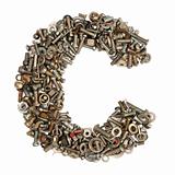 alphabet made of bolts - The letter c