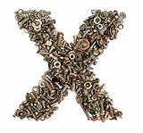 alphabet made of bolts - The letter x