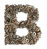 alphabet made of bolts - The letter b