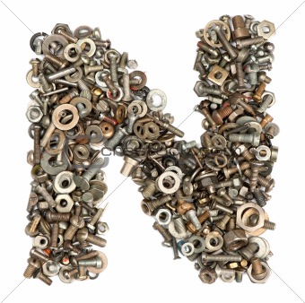 alphabet made of bolts - The letter n