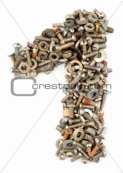 numbers made of bolts - one