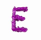 pink oil alphabet - letter E