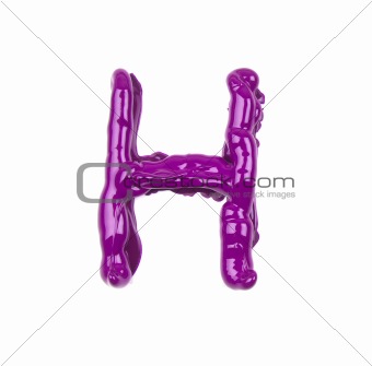 pink oil alphabet - letter H