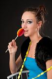 beautiful lady with lollipop
