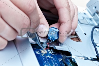 repairing laptop