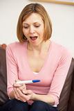 Woman Gets Result From Pregnancy Test