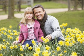 Father And Daughter In DaffodilsFather And Daughter In Daffodils