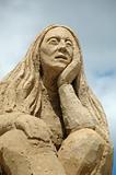 Sad sand woman