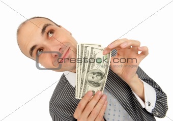 Businessman Holding Money