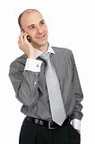 Portrait of young businessman talking on mobile phone