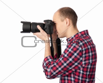 Young photographer with camera