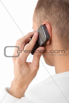 man talking on a mobile phone