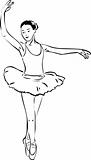 sketch of a girl dancer dancing on pointe