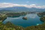 Lake Bled with Island and Castle in Summer