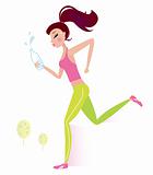 Jogging or running healthy Woman with water bottle
