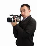 man with video camera