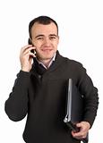 Young man calling on mobile phone