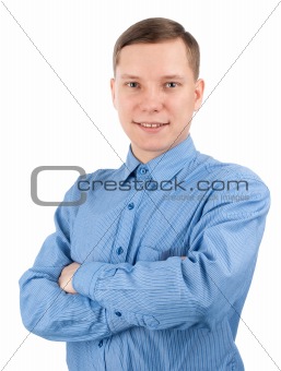 Happy smiling man. Isolated over white background