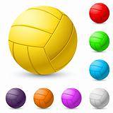 Multi-colored volleyball realistic