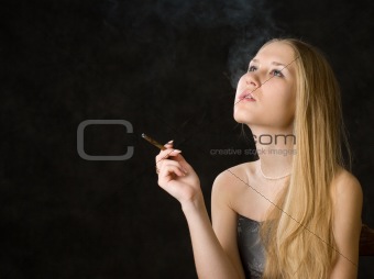 Beautiful smoking woman