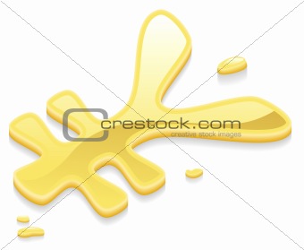 Liquid gold metal Yen symbol sign