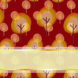 Abstract autumn tree seamless pattern greeting card
