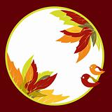 Abstract autumn leaves with bird background