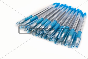 bunch of  blue pens