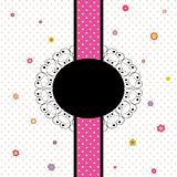 card design with colorful flower and polka dot