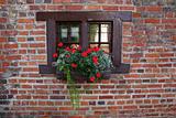 Small window of old medieval house.