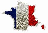 Illustration of france with flag and blocks
