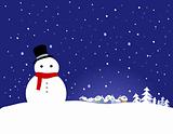 Vector Christmas Background - Snowman