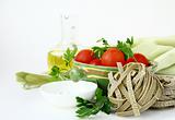 Italian Pasta with cherry tomatoes and olive oil