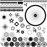 Set of vector elements for design - gears, wheels