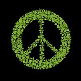 Green plant peace symbol