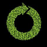 Green plant recycle icon