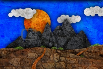 mountain landscape, illustration