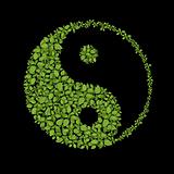 Floral yin yang symbol, natural harmonies icon
