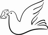 Dove with letter, vector illustration 