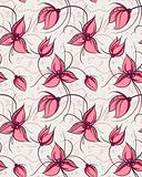 Seamless pattern red orchid flowers 