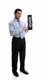 Salesman holding a silk tie