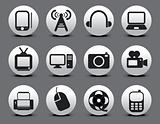 abstract electronic web icon set