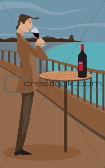 Man sipping wine